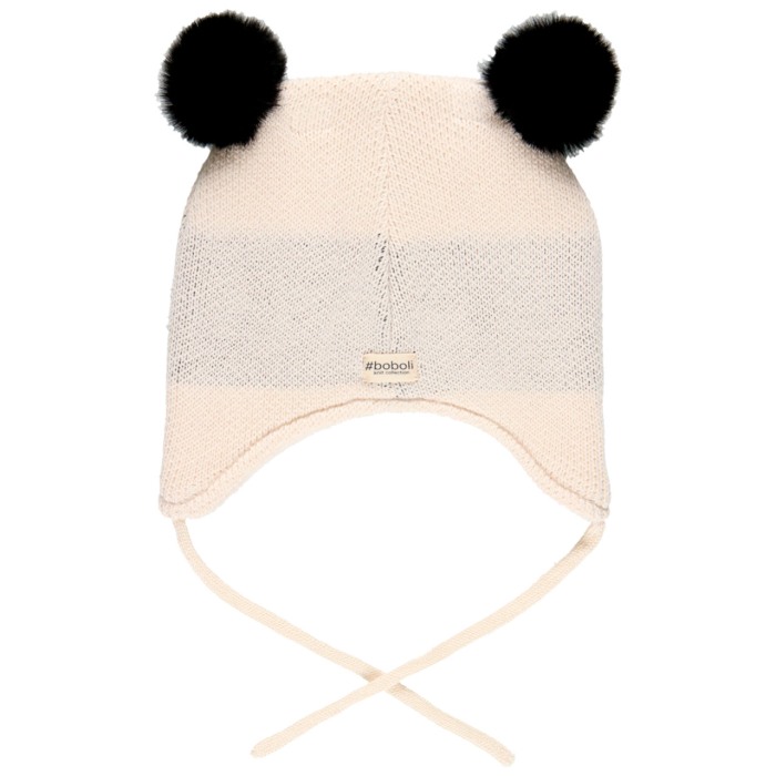 Caciula bebe baiat, panda cu mot, tricot, Boboli [2]