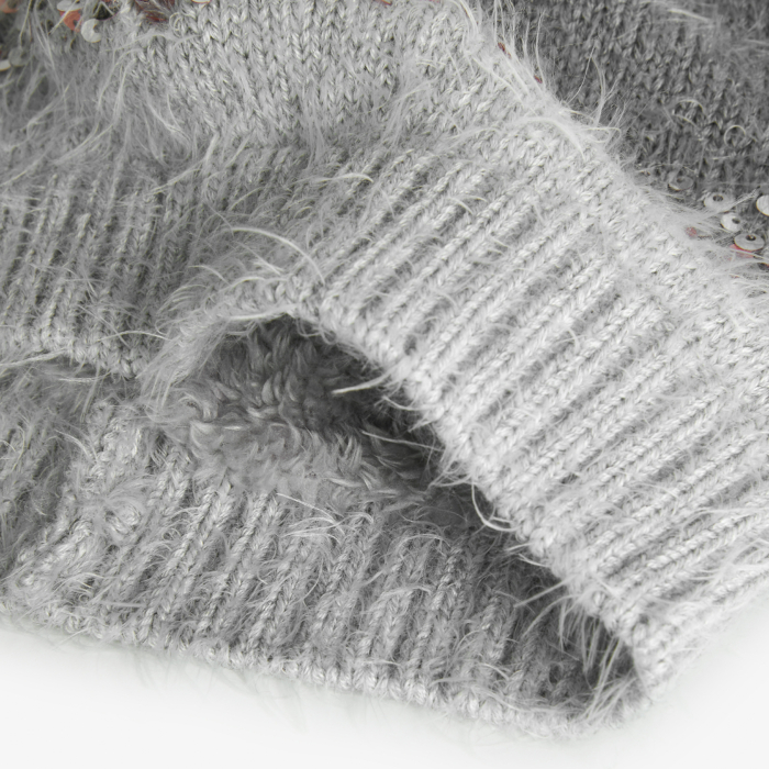 Caciula tricot fete, paiete multicolor, captuseala blanita, gri, brand Boboli [4]