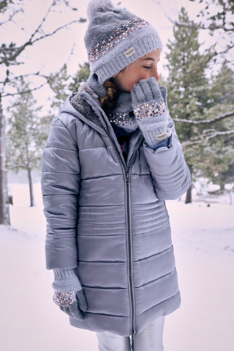 Caciula tricot fete, paiete multicolor, captuseala blanita, gri, brand Boboli [1]