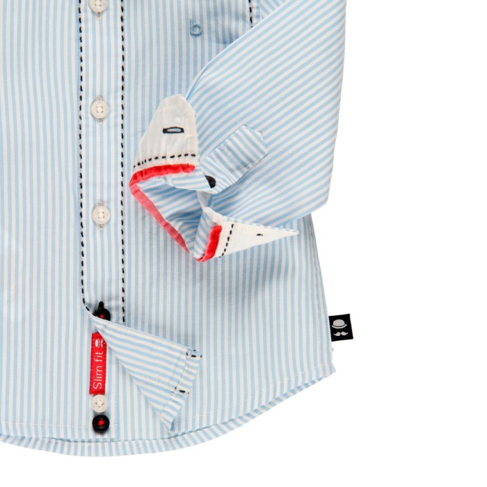 Camasa baiat cu maneca lunga, gama CHIC, bumbac,dungi bleu, Boboli [5]