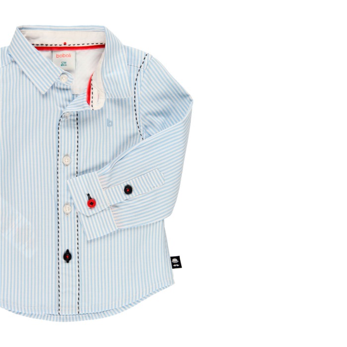 Camasa baiat cu maneca lunga, gama CHIC, bumbac,dungi bleu, Boboli [4]