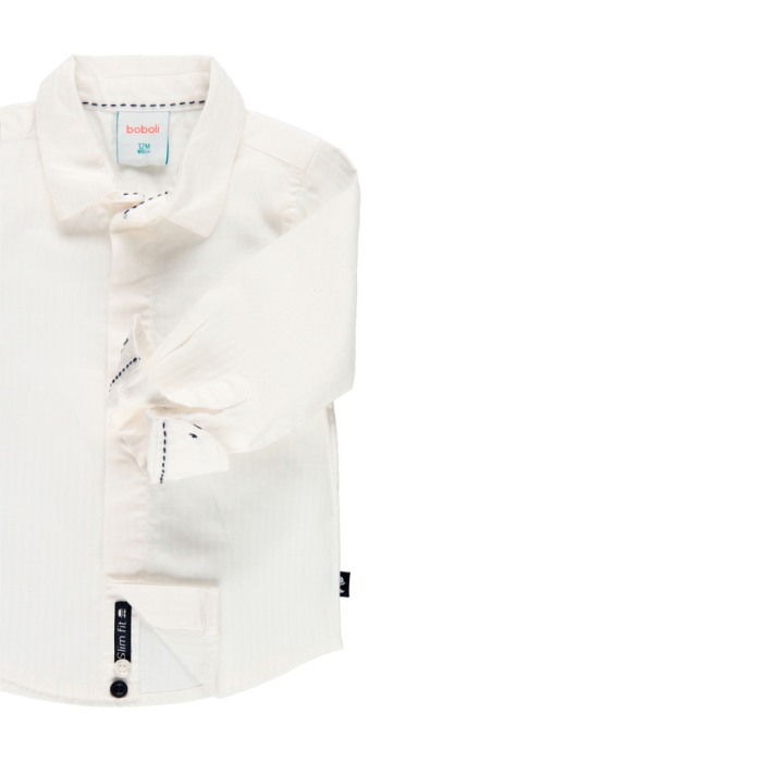 Camasa bebe baieti cu papion bleumarin, bumbac, Boboli [4]