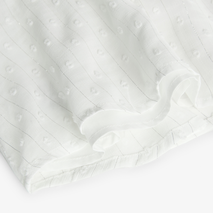 Camasa eleganta fete, chifon, insertii argintii, ivoire, brand Boboli [4]