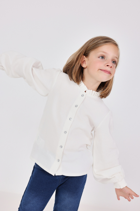 Camasa eleganta fetite, bumbac better cotton, ivoire, brand Boboli [2]