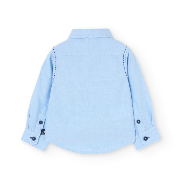 Camasa maneca lunga baieti, bumbac better cotton, blue, brand Boboli [2]