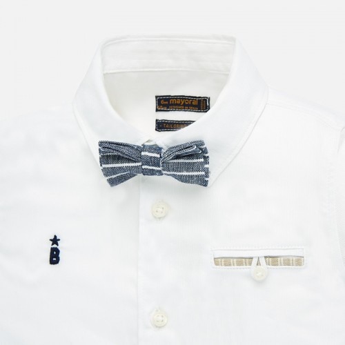 Camasa maneca lunga cu papion baiat , alba, Mayoral [2]