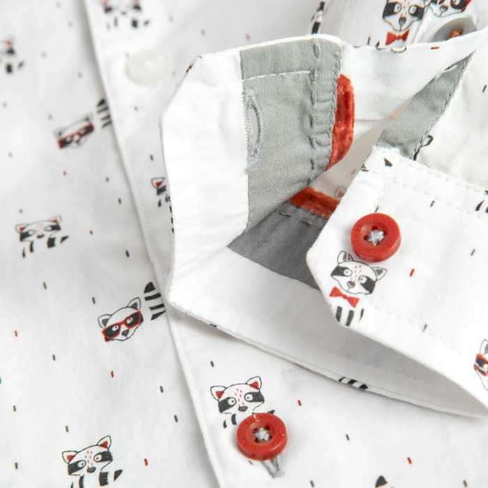 Camasa poplina baiat, imprimeu ratoni, bumbac, Boboli [3]