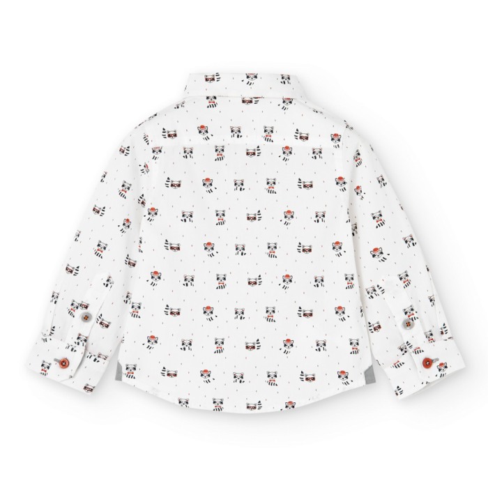 Camasa poplina baiat, imprimeu ratoni, bumbac, Boboli [2]