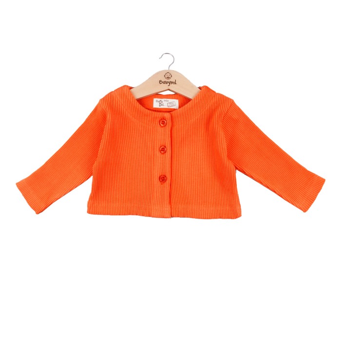 Cardigan bumbac fetite cu maneca lunga, orange, Babybol [1]