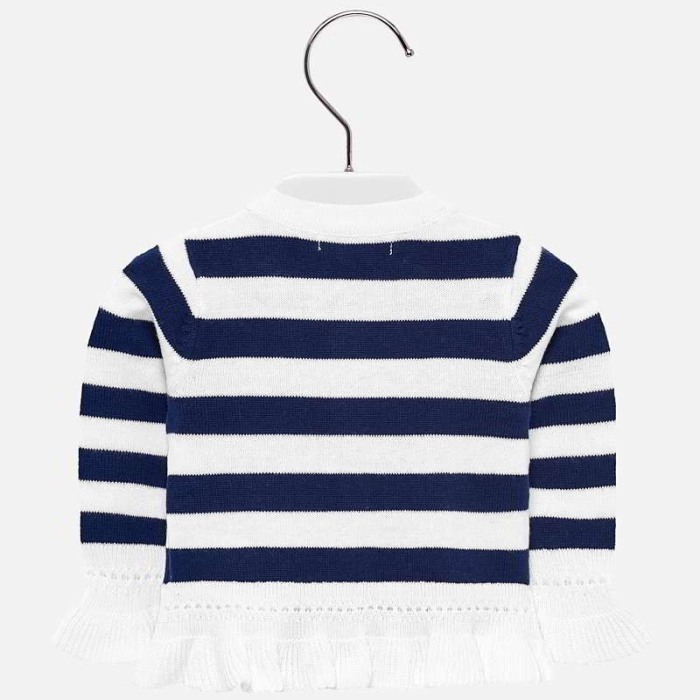 Cardigan din tricot cu fundita fete, Mayoral, dungi navy [2]