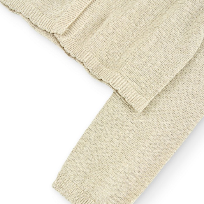 Cardigan tricot fete CHIC, bej cu insertii aurii, Boboli [4]