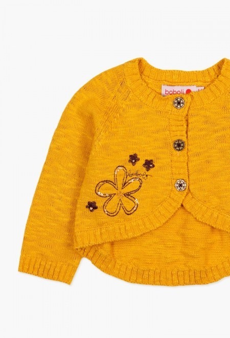 Cardigan tricot fete , mustar, Boboli [3]