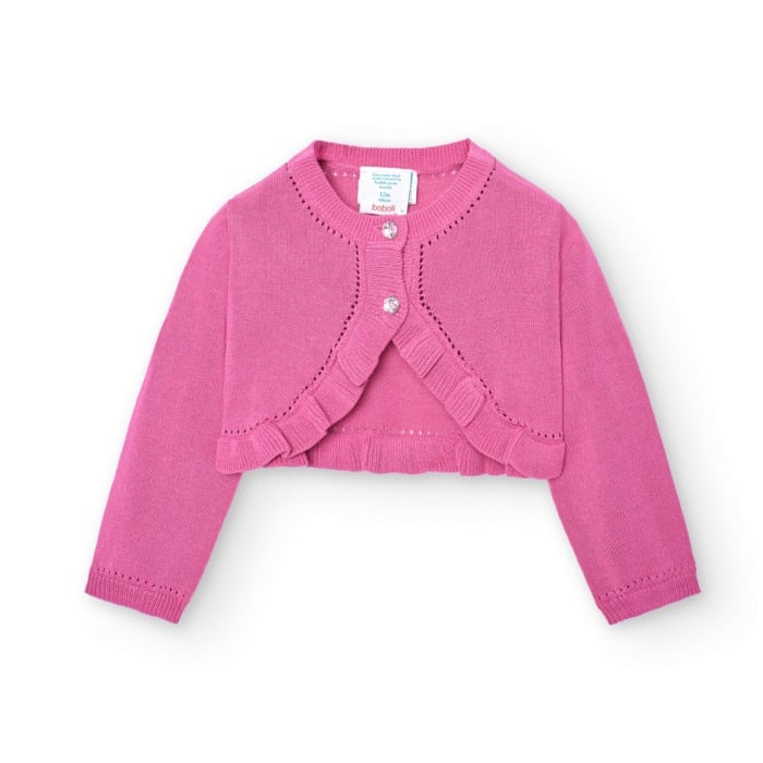 Cardigan tricot fetite, fucsia, Boboli [1]