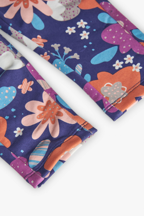Colant fetite 1-8 ani, bumbac vatuit, imprimeu floral, mov, brand BOBOLI [4]