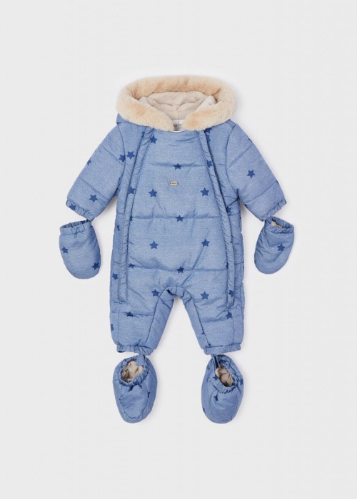 Combinezon iarna bebe baiat, bleu cu stelute, manusi si botosei detasabili, Mayoral [1]
