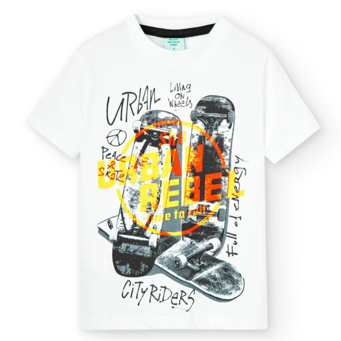 Compleu baiat vara, tricou maneca scurta cu sort galben, bumbac, Boboli [3]