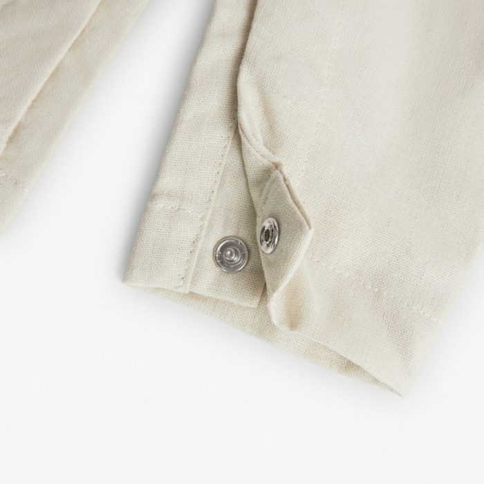 Compleu bebe baiat, camasa muselina alba cu salopeta in, Boboli [6]