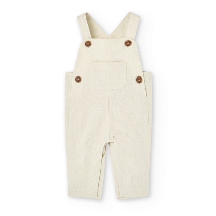 Compleu bebe baiat, camasa muselina alba cu salopeta in, Boboli [4]