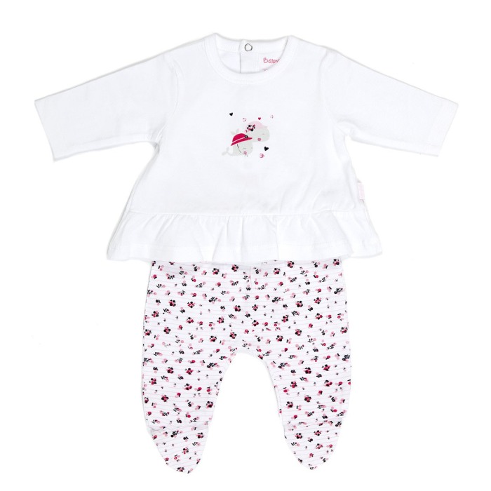 Compleu bebe fetita, bluza si pantalonas cu botosei, Babybol [1]