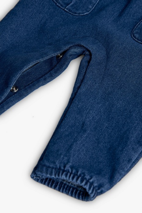 Compleu bebe fetita, salopeta denim cu body , broderie ciupercute, brand Boboli [8]