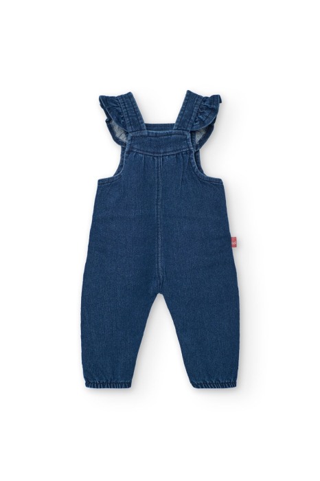 Compleu bebe fetita, salopeta denim cu body , broderie ciupercute, brand Boboli [5]