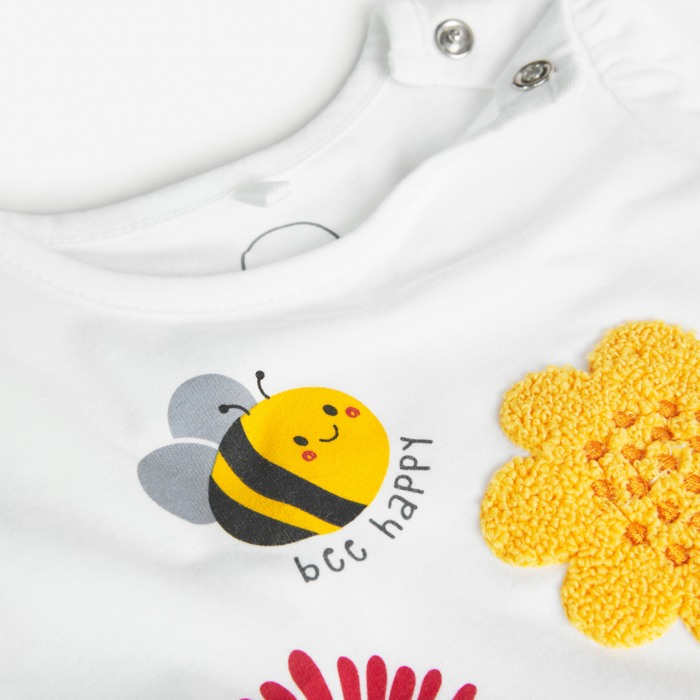 Compleu fetite, bumbac, tricou maneca lunga si colanti, imprimeu floral, Boboli [5]