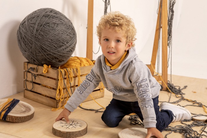 Compleu hanorac cu gluga si blugi pentru baiat, Babybol [3]