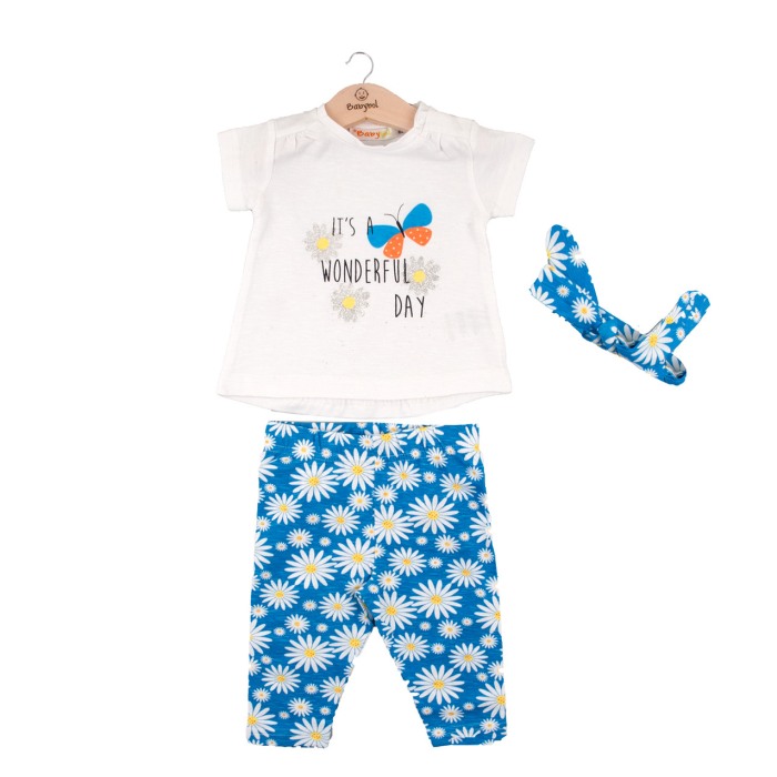 Compleu vara fete, tricou, colant si bandana, Babybol [1]