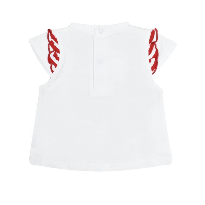 Compleu vara fete,tricou maneca scurta cu sort in dungi , 100% bumbac, Babybol Barcelona [3]