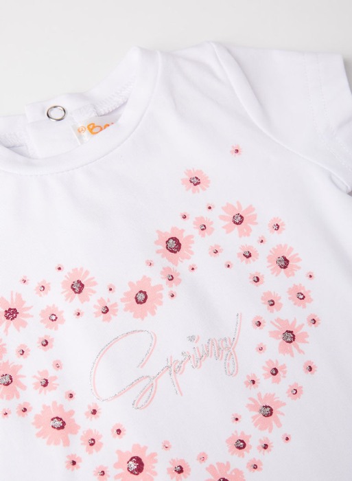 Compleu vara fetite, tricou maneca scurta cu fusta si bandana roz, Babybol [5]