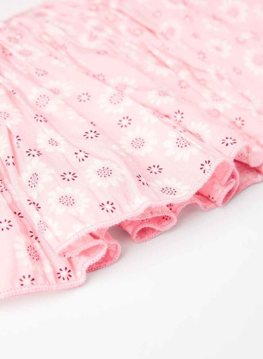 Compleu vara fetite, tricou maneca scurta cu fusta si bandana roz, Babybol [4]