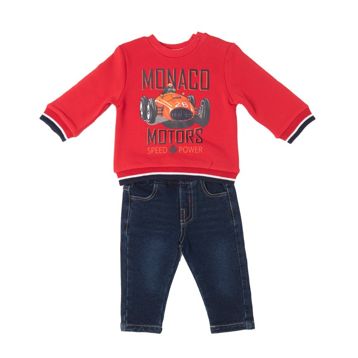 Costumas 2 piese bebe baiat , rosu, Babybol [1]