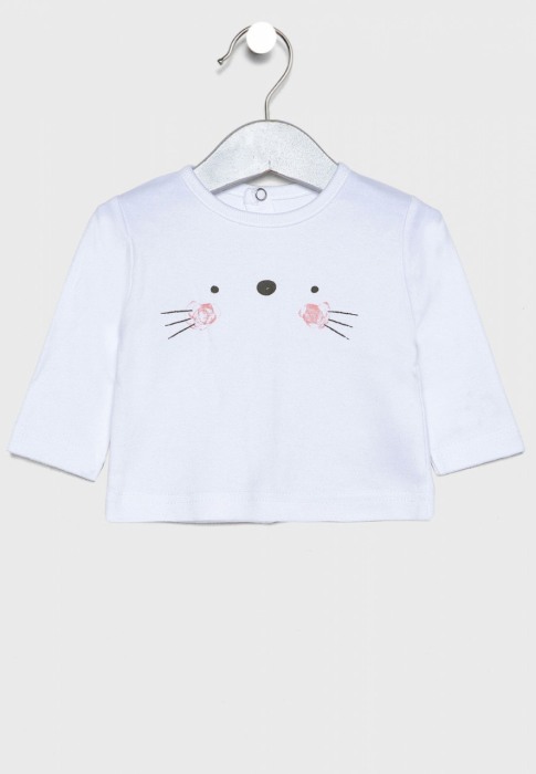 Costumas bebe fetita 3 piese 0-12 luni, imprimeu stelute, Babybol [4]