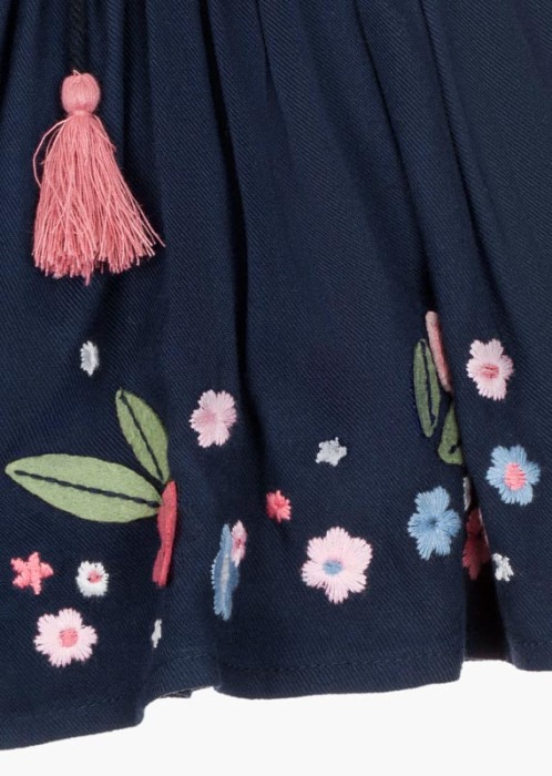 Fusta cu flori brodate, navy, 7028 [3]