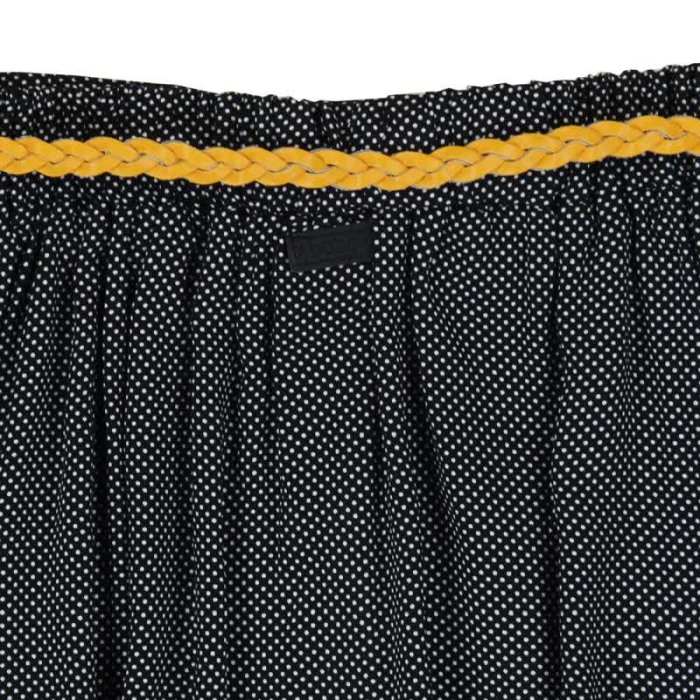 Fusta neagra cu buline, curea impletita galbena, Boboli [4]