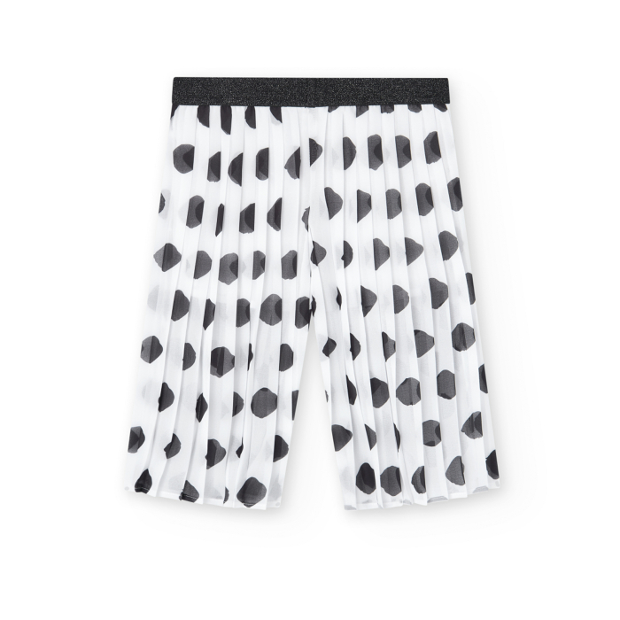 Fusta pantalon fete 1-8 ani, plisata, buline negre, brand Boboli [2]