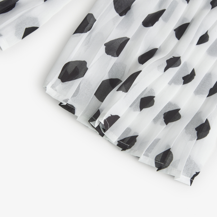 Fusta pantalon fete 1-8 ani, plisata, buline negre, brand Boboli [4]