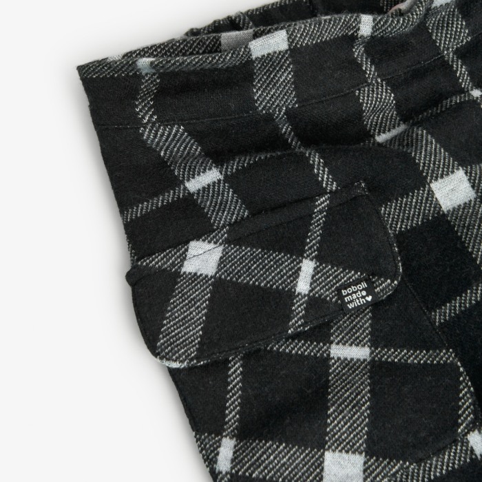 Fusta pantalon fete 4-16 ani, tricot fin, carouri, alb/negru, Boboli [4]