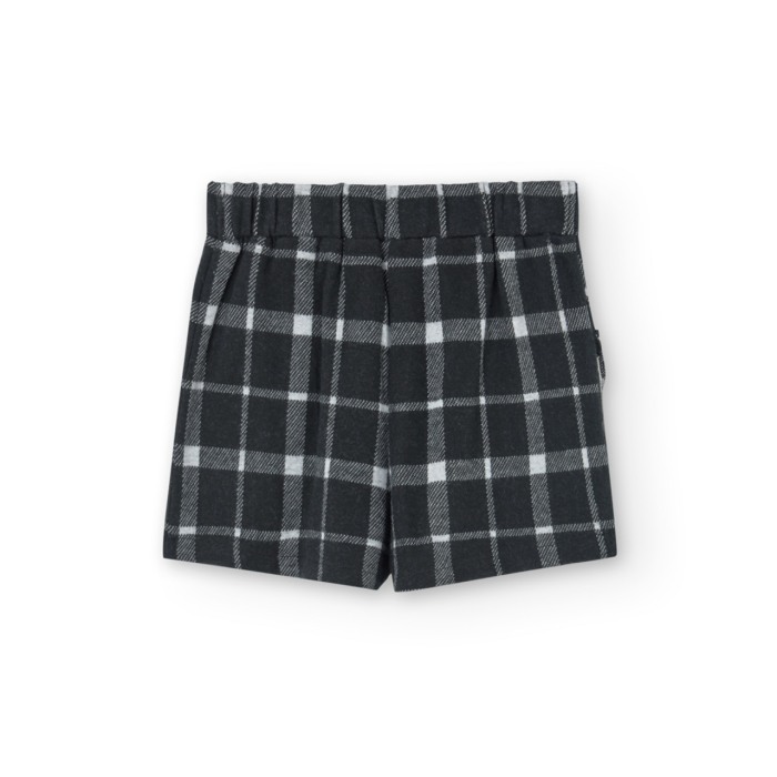 Fusta pantalon fete 4-16 ani, tricot fin, carouri, alb/negru, Boboli [3]