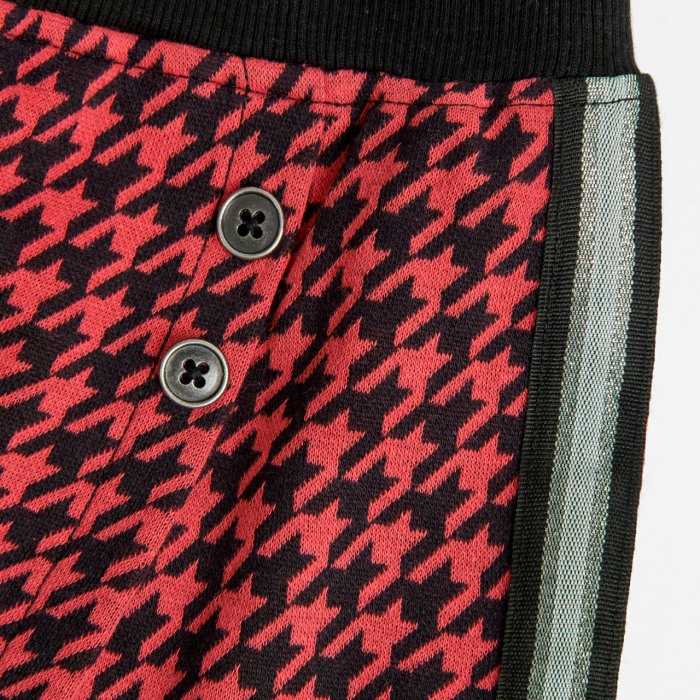 Fusta pantalon fete 4-16 ani, tricot, model gemetric, roz/negru, Boboli [4]