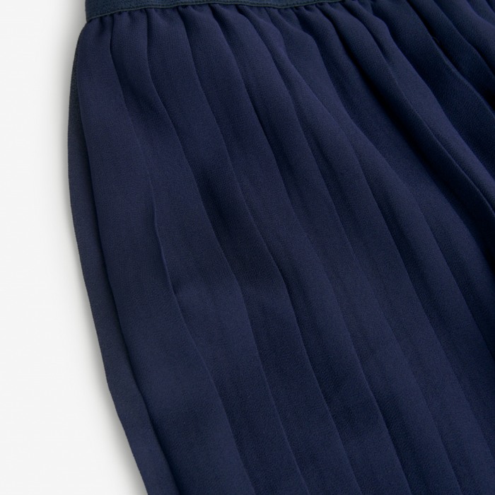 Fusta pantaloni fete, chifon, plisee, albastru marin, BOBOLI [4]