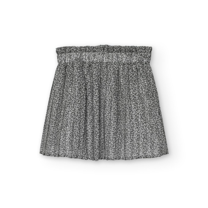 Fusta plisata fete 4-16 ani,imprimeu flori negre, brand Boboli [2]