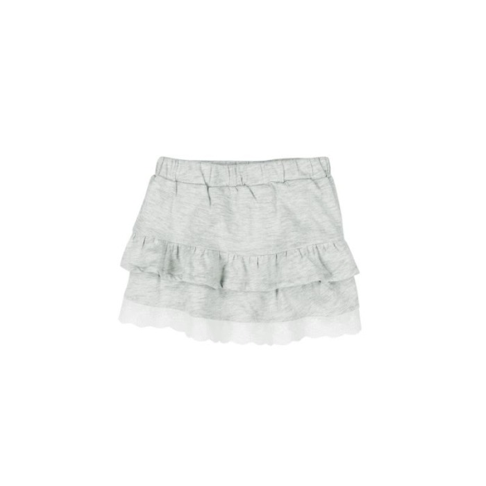 Fusta sport bebe fete,  bumbac, volanase broderie sparta,  gri , Boboli [2]