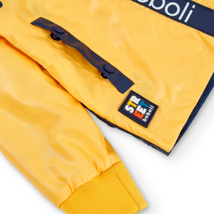 Geaca baiat antivant cu gluga, galbena, Boboli [5]