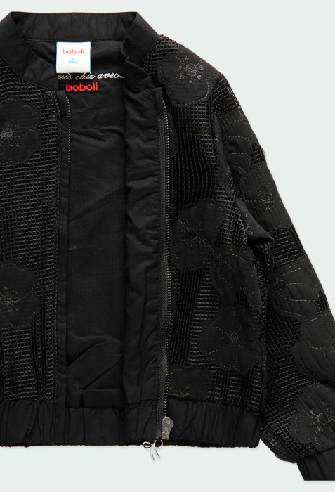 Geaca brodata fete 8-16 ani, neagra, Boboli [3]