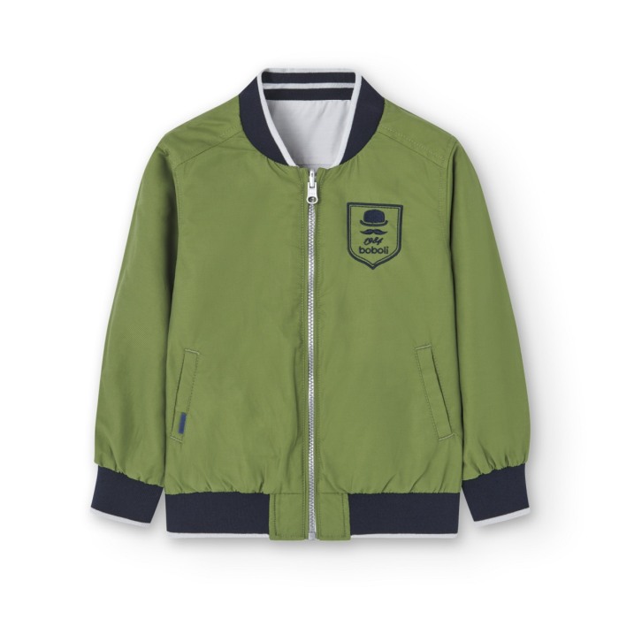 Geaca eleganta reversibila baieti, kaki, brand Boboli [5]