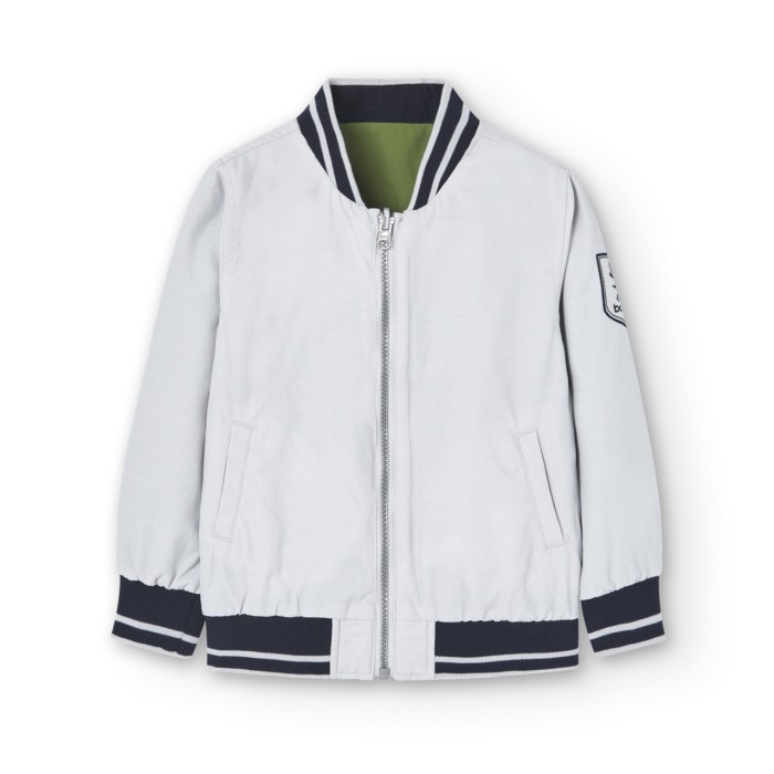 Geaca eleganta reversibila baieti, kaki, brand Boboli [4]