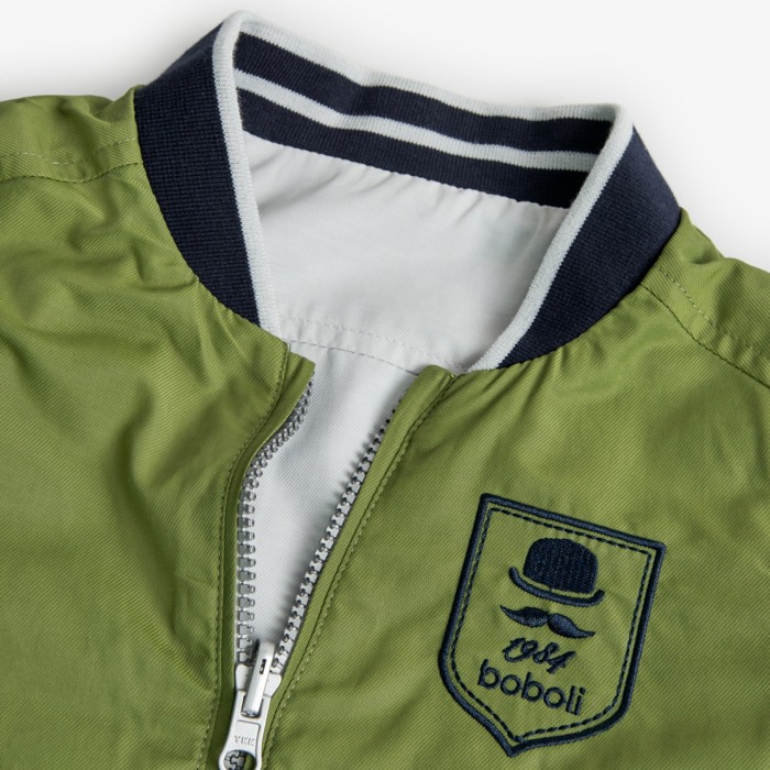 Geaca eleganta reversibila baieti, kaki, brand Boboli [6]