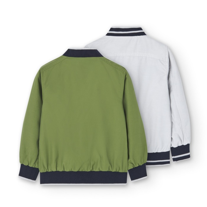 Geaca eleganta reversibila baieti, kaki, brand Boboli [3]