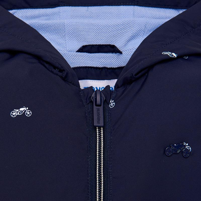Geaca fas antivant bebe, imprimeu motociclete, navy [3]